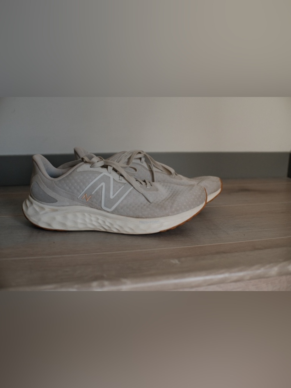 New Balance Neutral Beige Mesh Running Sneakers